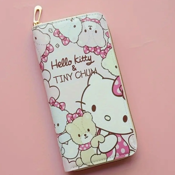 Hello Kitty & Tiny Chum Decor Fully Zippable Hello Kitty Wallet - Brand New - Picture 1 of 5
